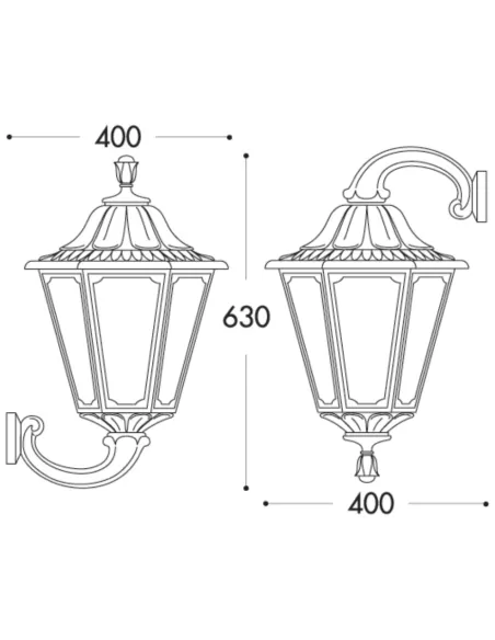 Applique murale Fumagalli E35.132.CX Ofir noemi en verre satiné noir, structure E27